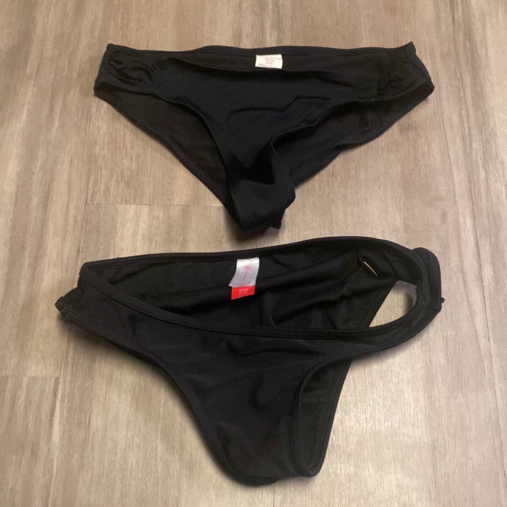 Two pairs of Black Bikini Bottoms